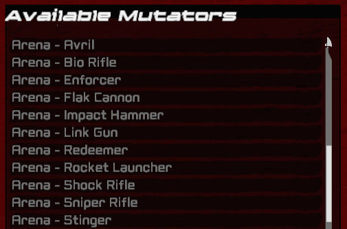 DZ Weapon Arena Mutators 2.0 final DZ Weapon Arena Mutators 2.0 final