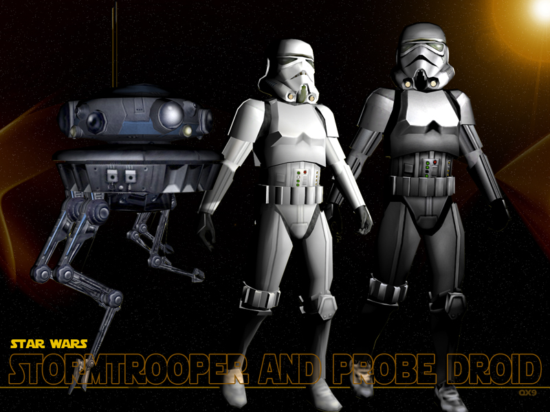 Stormtrooper and droid Stormtrooper and droid